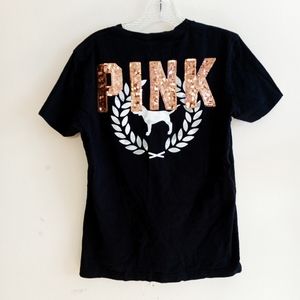 VS Pink Sequin T-shirt Top Blouse Sz XS
